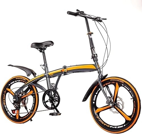 Vélos pliant : Vélo de Ville Pliant Engrenages de Vélo, Vélo Pliable en Acier au Carbone Petit Vélo Pliant Unisexe Vitesse Variable à 7 Vitesses, Vélo Portable Adulte Vélo de Ville (Color : Grey, Size : 20Inch Whe
