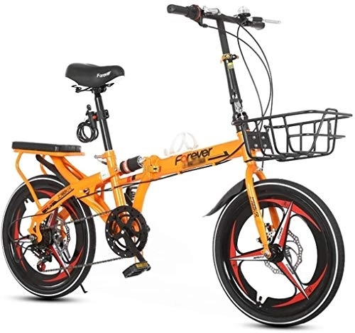 Vélos pliant : Vélo Enfants, Bicyclettes d'enfant Vélo Pliant extérieur Motorhome étudiants Vitesse VTT extérieure Racing Buggy 16 Pouces 20 Pouces Maj Frein à Disque vélo (Color : Orange, Size : 20inches)