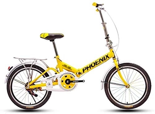 Vélos pliant : Vélo Extérieur vélo Pliant Compact vélo de Ville Manned vélos Amortisseur étudiants vélo léger Trajets vélo Shopper vélo (Color : Yellow)