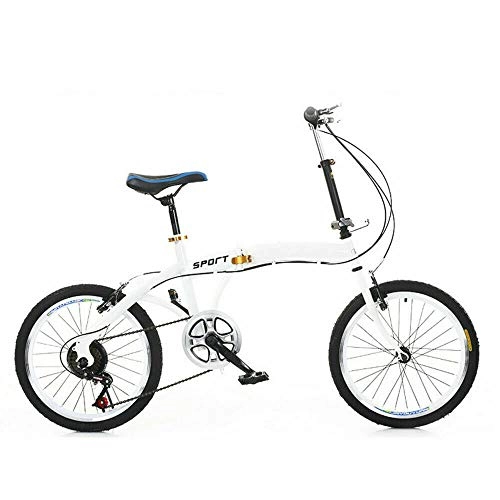 Vélos pliant : Vélo pliable 20" pliable pliable - 7 vitesses - Réglable - Double frein V - Blanc