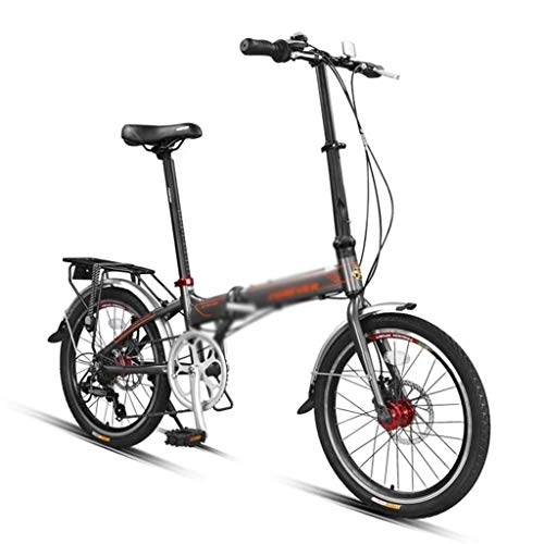 Vélos pliant : Vélo Pliable Vélos Adultes Vélo À Vitesse Variable 7 Vitesse 20 Pouces Vélos Ultra Léger Vélo Portable (Color : Black, Size : 20inches)