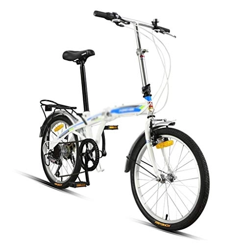 Vélos pliant : Vélo Pliable Vélos À Vitesse Variable Vélo Adulte 20 Pouces Vélos Vélo Étudiant 7 Vitesse (Color : Blanc, Size : 20 inches)