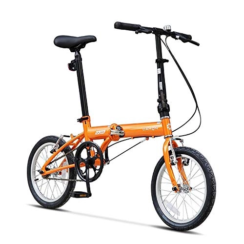 Vélos pliant : Vélo Pliant 16 Pouces Banlieue Homme et Femme vélo employé de Bureau vélo-Orange