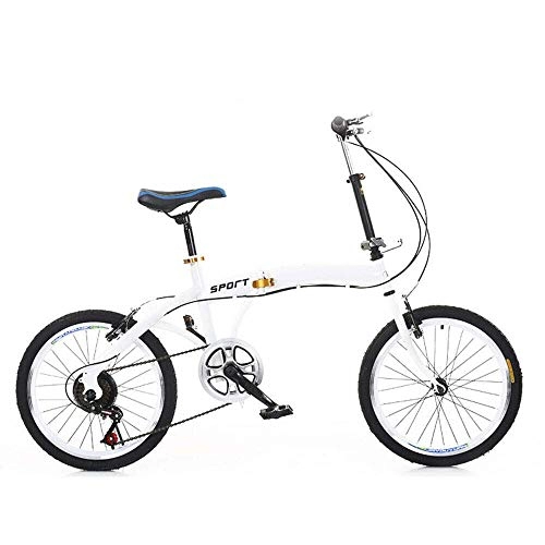 Vélos pliant : Vélo pliant 20 pouces blanc 7 vitesses 13 kg + béquille vélo pliable pour homme, garçon, fille et femme