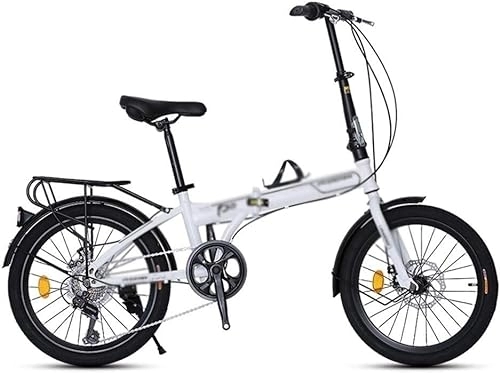 Vélos pliant : Vélo Pliant Adulte 20 Pouces Vélo 7 Vitesses Vélo Portable Ultra Léger Freins Disque Mécaniques Avant Et Arrière Vélo White