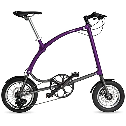 Vélos pliant : Vélo Pliant OSSBY Curve Eco - Vélo Urbain Pliant - 3 Vitesses - Roue 14" - Cadre Aluminium - Fabriqué en Europe (Violet)
