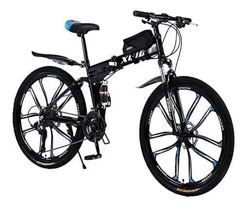 Vélos pliant : Vélo pliant pour adultes et adolescents avec système de pliage rapide de 50, 8 cm - Cadre léger en acier au carbone - Double freins à disque - Vélo pliant - Entrepôt allemand - Pour hauteur de 135 à
