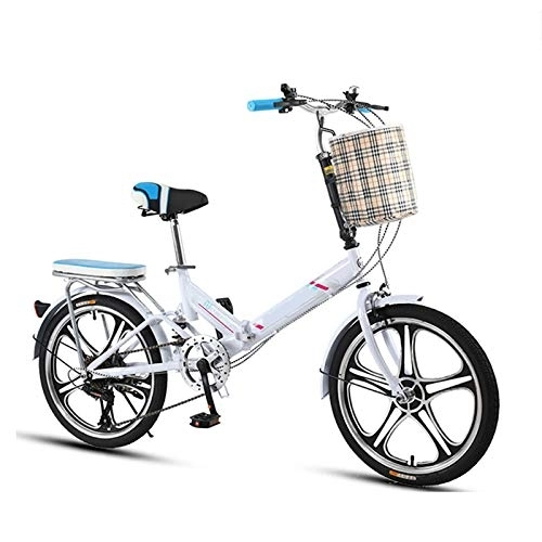 Vélos pliant : Vélo Pliant, Ultra-Léger Et Portable Femme Adulte Vélo À Vitesse Variable 20 Pouces 16 Petites Roues Pour Adultes Les Adultes Qui Travaillent Et Les Hommes, Pliage Rapide, Pas Besoin D'installer, Blanc