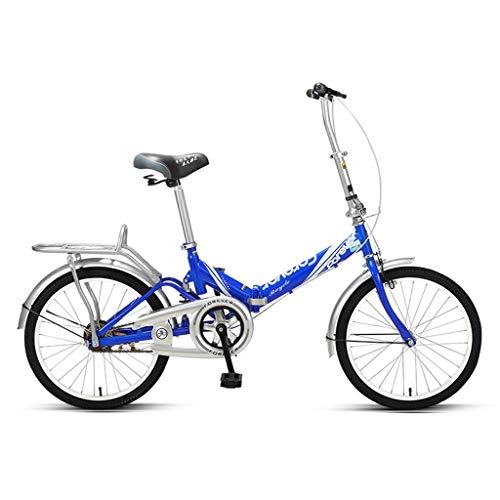 Vélos pliant : Vélo Pliant Vitesse Adulte Scooter étudiant vélo 20 Pouces Choc vélo de Montagne Amortisseur Charge 90 kg (Color : Blue, Size : 160 * 44 * 94-110cm)