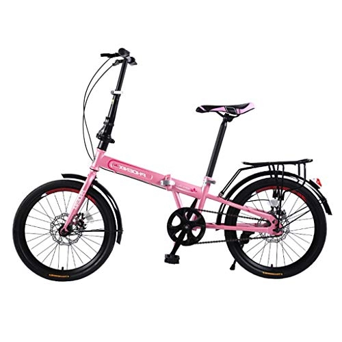 Vélos pliant : Vélo Pliant Vélo Portable Adulte Vélo à Vitesse Variable de 20 Pouces Voiture de Banlieue étudiants Masculins et féminins Vélo de Route Adulte (Color : Pink-A, Size : 20in)