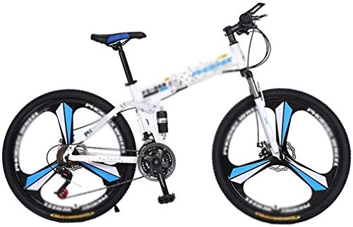 Vélos pliant : Vélo pour Draisienne Enfants Adolescent Adulte Hors Charge VTT 24-26 Pouces vélo VTT 21-27 Vitesse vélo Pliant Suspendu VTT Homme vélo / Femme (Color : Blue, Size : 24 Speed)