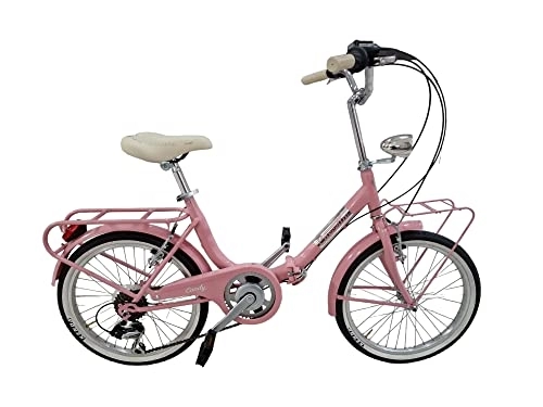 Vélos pliant : Vélo vélo 20 cascelle Candy pliable avec boîte de vitesses Shimano 6 V (Rose)