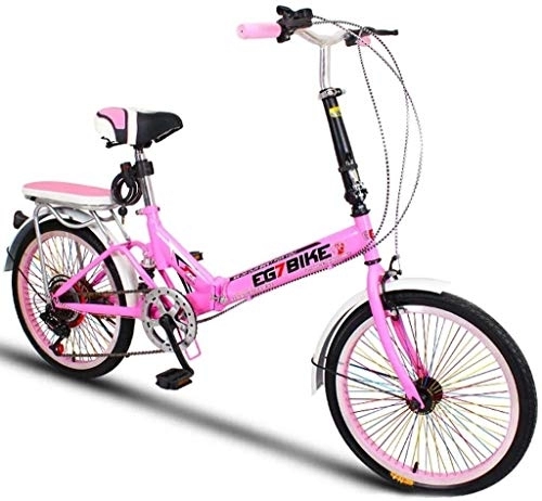 Vélos pliant : Vélo Vélos Pliable Ultra léger Portable vélo Pliant Mini Petite Vitesse de Roue Shock Absorption (20 Pouces / 16 Pouces), Taille: 16 Pouces (Color : 7, Size : 20in)