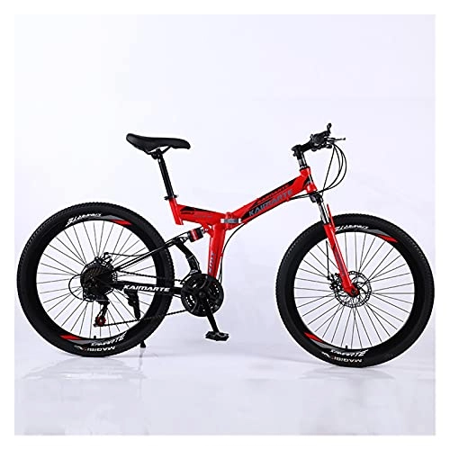 Vélos pliant : Vélos de la route Vélo Racing Vélo pliable Vélo de montagne 26 / 24 pouces Acier 21 / 24 Vélos Vélos Bicyclettes Dual-Disc Brakes ( Color : Red 40 wheel spoke , Number of speeds : 24 Inches 21Speed )