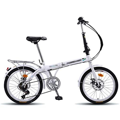 Vélos pliant : Vélos pliants Bicyclettes Vélos de Sport Pliables Vélos Stables pour Adultes de 20 Pouces Vélos à Petites Roues Portables à Vitesse Variable (Color : Blanc, Size : 149 * 10 * 111cm)