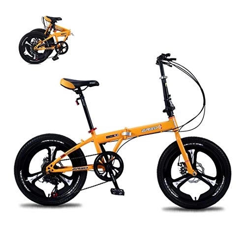 Vélos pliant : Vélos Pliants Portables Ultra-légers Jaunes pour Adultes Hommes Et Femmes, Vélo Pliant à 7 Vitesses, Vélo Pliable Montagne