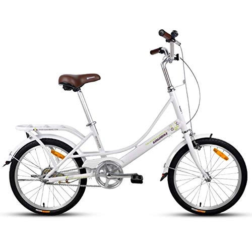 Vélos pliant : Vélos pliants pour Adultes 20", vélo Pliant léger avec Support de Transport arrière, vélo Compact Pliable à Une Vitesse, vélos de Montagne à Cadre en Alliage d'aluminium