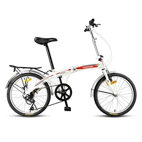 Vélos pliant : Vélos pliants Vélo de Sport Portable Vélo Pliable Léger Mini Petit vélo de Sport 20 Pouces vélo à Vitesse Variable Adulte (Color : Blanc, Size : 146 * 10 * 112cm)