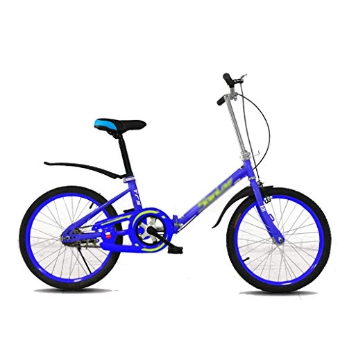 Vélos pliant : Vélos pliants Vélo vélo Pliant Portable étudiants Hommes et Femmes à Absorption de Chocs vélo Voiture de Vitesse 20 Pouces (Color : Blue, Size : 150 * 60 * 95cm)