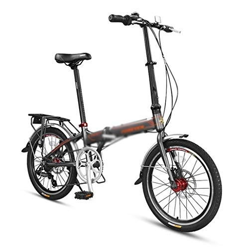 Vélos pliant : Vélos pliants Vélos Portables Ultra Légers Vélo en Alliage D'aluminium 20 Pouces Vélos À Vitesse Variable (Color : Gray, Size : 20 inches)