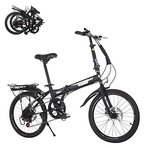Vélos pliant : WENHAO Bicyclette for adulte pliant, vitesse variable à 6 vitesses de 20 pouces vélo pliante rapide de 20 pouces, freins à double disque avant et arrière, siège respirant respirable, corps à haute rés
