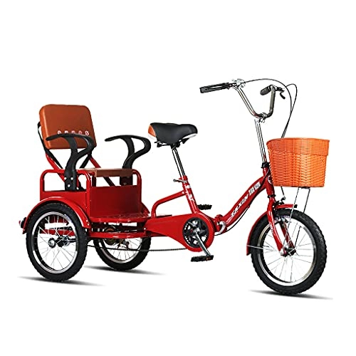 Vélos pliant : WGYDREAM Tricycle Adulte Trike Vélo Tricycle Adulte Pliant 16 Pouces Vélo à 3 Roues Simples Ville Moderne Vélo Vélo Vélo Vélo Vélo pour Pique-Nique Travail Shopping Hommes Et Femmes(Color:Rouge)