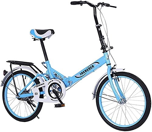 Vélos pliant : WLGQ Vélo Pliant Adulte 20 Pouces Vélo Pliant Ultraléger Portable Vélos, pour Étudiants Travailleurs De Bureau À L'extérieur Équitation Excursion Bleu, 20 in (Blue 20 in)