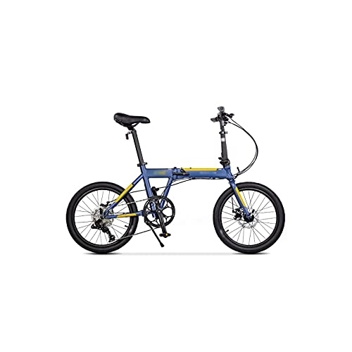 Vélos pliant : Wonzone zxc Vélo pliable Cadre en alliage d'aluminium Frein à disque 9 vitesses Super léger Transport de navette urbain Cyclisme (couleur : bleu)