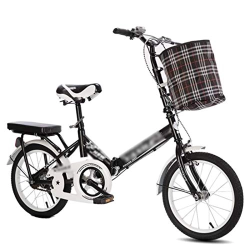 Vélos pliant : WRJ Vélo pliable en alliage d'aluminium ultra léger pour homme et femme avec dérailleur Shimano et coque de ville, lampe avant, noir, 20