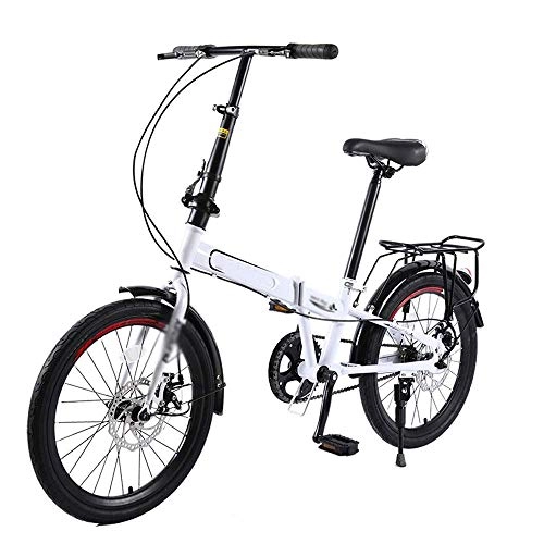 Vélos pliant : XBSLJ Vélos Enfants, Vélos pliants pour Adultes, Mini vélo Adulte Compact à Une Vitesse de 20 Pouces, vélo de Banlieue avec béquille et Porte-Bagages arrière