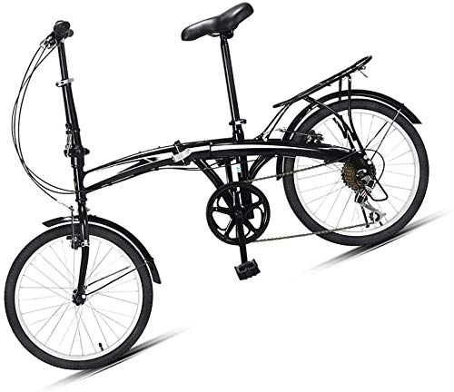 Vélos pliant : XIN 20po Pliant de vélo de Montagne Vélo 7 Vitesse Étudiant extérieur Sport Cyclisme Ultra-léger Portable Pliant vélo for Hommes Femmes Lightweight Folding Casual Damping vélo (Color : Black)