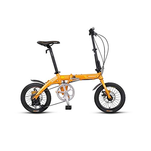 Vélos pliant : XIONGHAIZI Vélo Pliant, Portable Ultra léger pour Adulte et Homme, 16 Pouces-7 Vitesses, Alliage d'aluminium, Petit Mini vélo, Loisirs Familial ou extérieur (Color : Orange, Size : 16 inches)