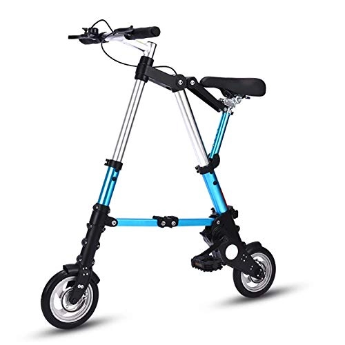 Vélos pliant : XUELIAIKEE Mini Compact Vélo Pliant pour Adulte, Ultra-léger 8 Pouces Vélo Portable Alliage D'aluminium Cadre Vélo Ville Banlieue Vélo-Bleu 8 Pouces