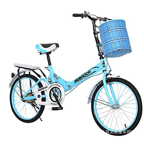 Vélos pliant : XUELIAIKEE Vélo Pliant, 20 inch Vélos pour Les Adultes, Femmes's Lumière Travail Adulte Ultra-léger Portable Vélo Petit Étudiant Mâle Pliage Vélo Vélo-Bleu. 20 Pouces