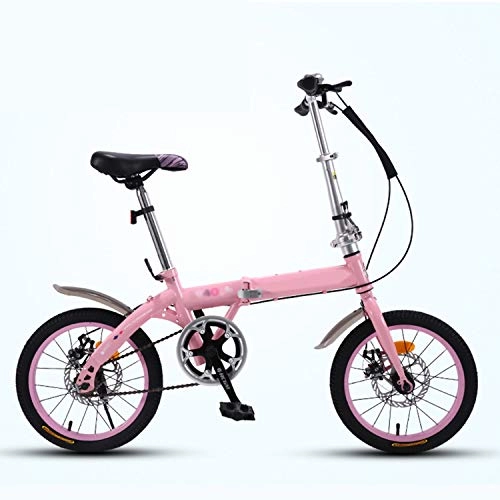 Vélos pliant : XWDQ Vélo de Ville Pliant, Exercice de vélo Pliant, vélos pliants pour Hommes, vélo Pliable léger, vélos pliants pour Adultes, Rose, 16 inches
