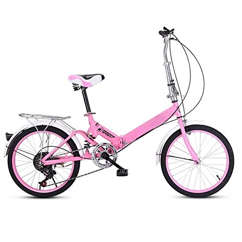 Vélos pliant : xxz Vélo Pliant, vélo Compact à 7 Vitesses avec siège Confortable, Cadre en Aluminium léger, Pneu résistant à l'usure, pour Les étudiants Urban Riding Pink