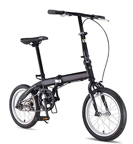 Vélos pliant : Y&XF Vélo De Ville Pliant, Mini-Vélos Légers, Banlieue Classique avec Guidon Et Siège Réglables, pour Adolescents Unisexes, Roues De 16 Pouces, Noir
