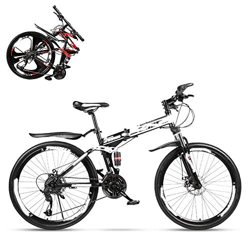 Vélos pliant : YANGHAO-VTT adulte- Vélo de montagne pliant adulte, autocollant à double choc de 24 pouces voiture de course variable hors route, vélo rapide pour hommes et femmes 21 / 24 / 27 / 30 Vitesse, Conditions de p