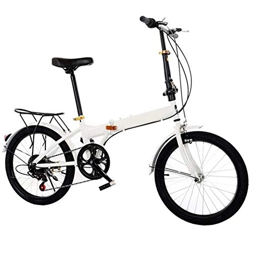 Vélos pliant : YGTMV Vélo de montagne pliable en acier à haute teneur en carbone de 50, 8 cm, double frein à disque, cadre pliable, pour VTT adulte, blanc