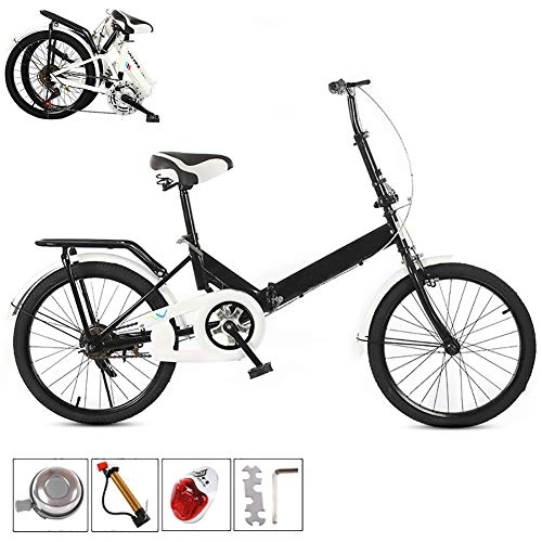 Vélos pliant : YGWL Vélos Pliants, Léger Pliant Vélo Décontracté Absorbant Les Chocs 20 Pouces Mini Portable pour Étudiants Hommes Femmes Adapté pour Les Trajets Quotidiens, Noir