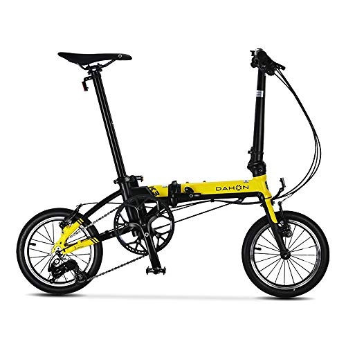 Vélos pliant : YHLZ Pliable vélos, vélos pliants vélo Pliant vélo Unisexe 14 Pouces Petite Roue vélo Portable 3 Vitesse vélo (Taille: 120 * 34 * 91cm) (Color : Yellow)