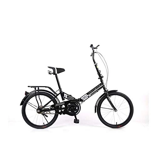 Vélos pliant : YiWu 20 Pouces vélo Pliant en Aluminium vélo Pliant 20" Mini Bike 16 Vitesse Pliable Urban Commuter vélo Pliable vélo Facile Carry (Couleur : Noir, Size : 20inch 1 Speed)