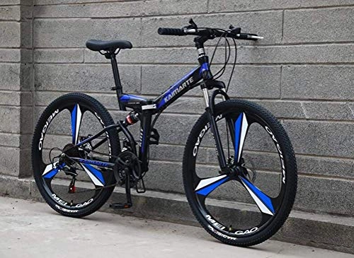 Vélos pliant : YOUSR Vélo De Vélo De Montagne De Queue Molle D'absorption De Choc 26 Pouces De Vitesse De 24 Hommes De VTT Black Blue
