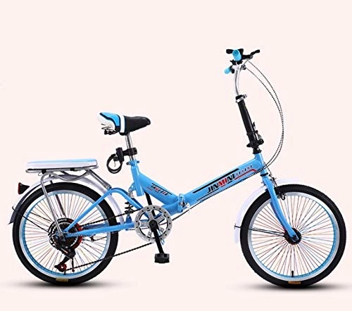 Vélos pliant : YPLDM Vélos durables, vélos de Montagne, vélos pliants de 20 Pouces, vélos étudiants, Freins à Disque à Une Vitesse, vélos Pliables compacts Adultes, Bleu