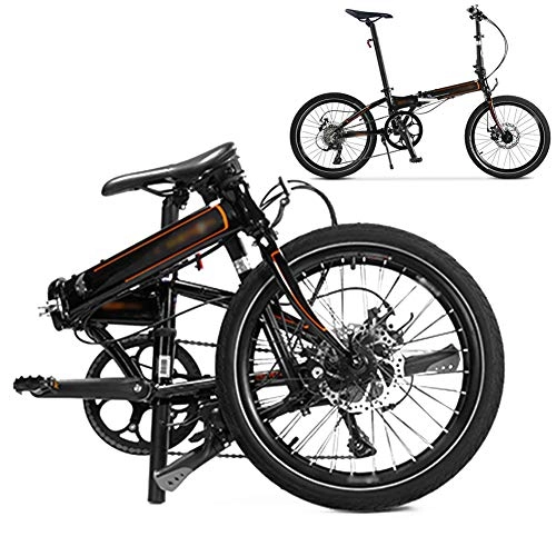 Vélos pliant : YRYBZ Pliable Bicyclette pour Adulte, 20 Pouces Vélo de Montagne, Pliant VTT Vélos, 8 Vitesses avec Double Freins a Disque / Noir
