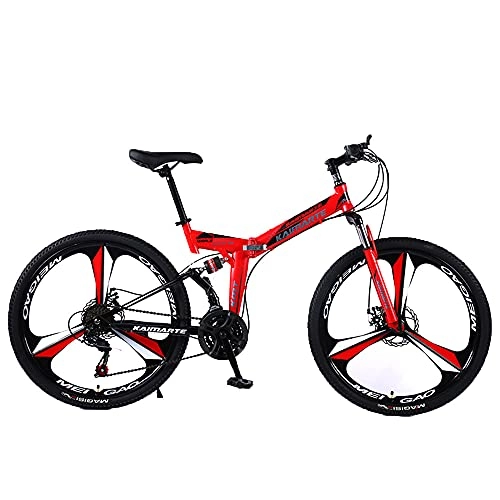 Vélos pliant : YSJJLRV Vélo De Montagne Vélo Pliable 26 Pouces Vélo Pratique, Rapide, Pression D'amortissement, Pneus Antidérapants Résistants à l'usure Adulte Vélo Rouge(Size:21 Speed)