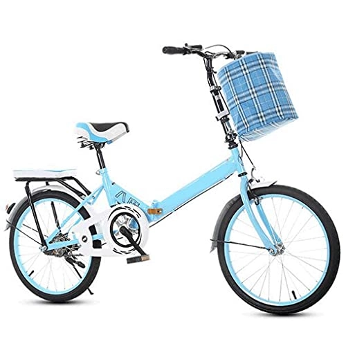 Vélos pliant : YUNLILI Polyvalent PING Vélos pliants de 20 Pouces Mini Portables Student Confort Roue Vélo Pliante pour Hommes Femmes Femmes PLIENT PLIFIANT Vélo Casual Black (Color : Blue)