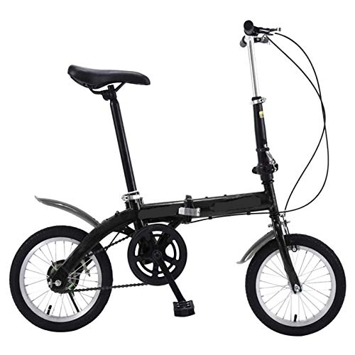 Vélos pliant : Yunyisujiao Vélo Pliant de qualité supérieure en 14 Pouces, Mini vélo Pliant léger, Petit, vélo Portable étudiant Adulte, Mini vélo Pliant léger vélo à Vitesse Variable (Color : Black)