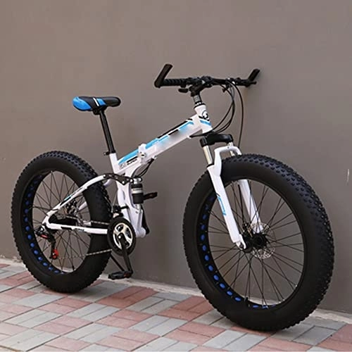 Vélos pliant : YXGLL Vélo de Neige Adulte Pliant de 26 Pouces Pneus Ultra-Larges 4.0 Vélo de Route de Plage Tout-Terrain de Montagne à Vitesse Variable (White 30)