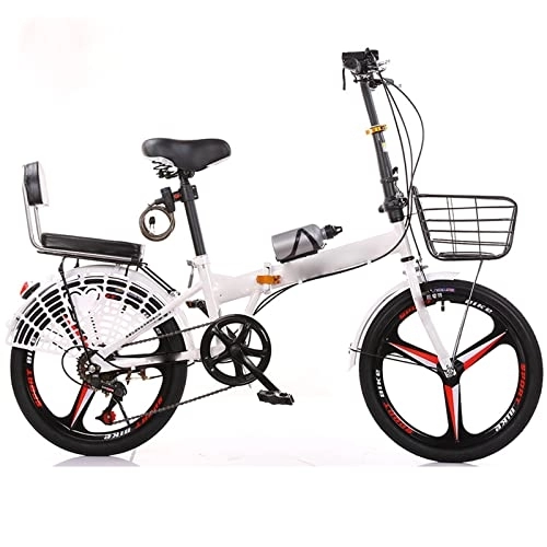 Vélos pliant : YXGLL Vélo Pliant 20 / 22 Pouces à Vitesse Variable étudiant Adulte vélo Portable Ultra-léger (White 20inch)
